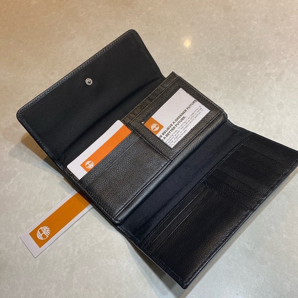 New Timberland Women's Leather RFID Flap Wallet Clutch Organizer black tags ⭐️⭐️ - Picture 5 of 17